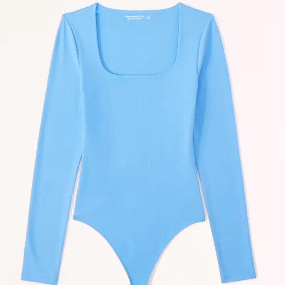 Abercrombie Long-Sleeve Seamless Fabric Bodysuit - Blue - Medium
